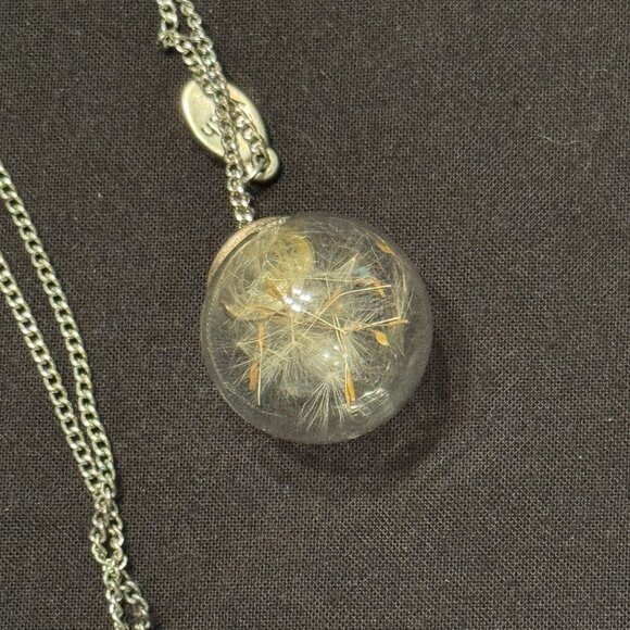 Jewelry - Vintage Fashion Necklace Make a Wish Dandelion Wisps Globe